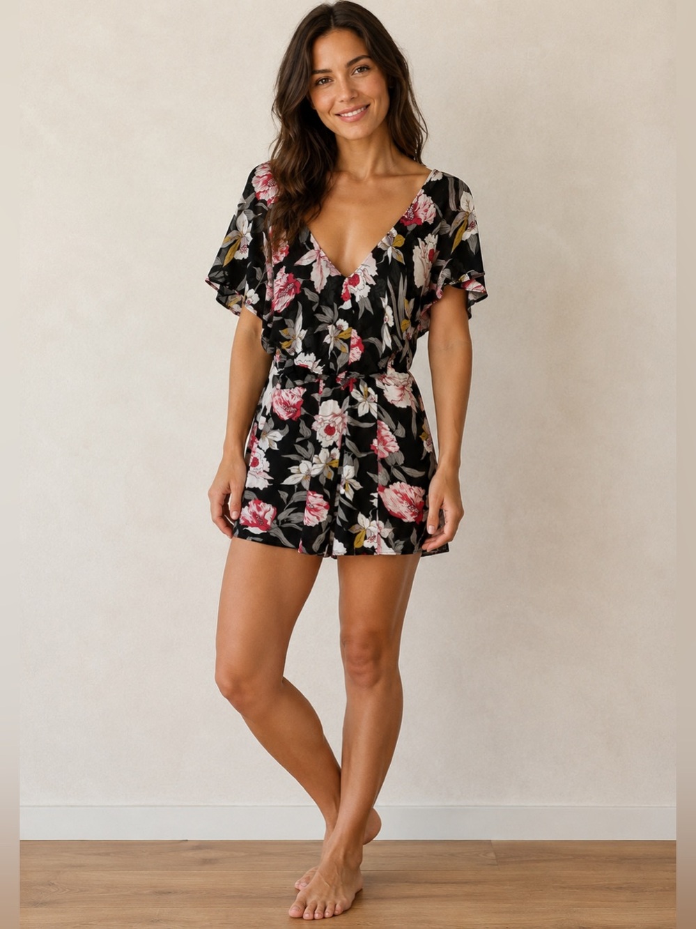 Miami Black Floral Women's dress